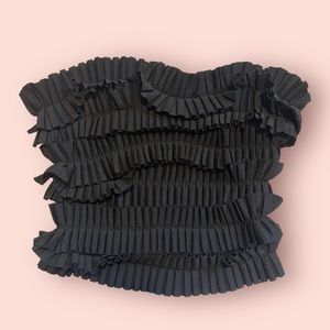 Anthropologie Pleated Ruffled Tube Top Size XS